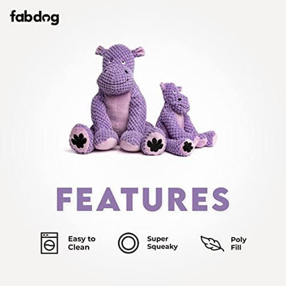 fabdog Floppies Plush Dog Toy - Cute & Durable Squeaky Dog Toys - Best Squeak Toy for Puppies and All Breeds | Ideal Pet Gift| Large Hippo - Image 3