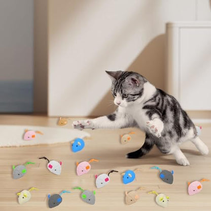 20PCS Cat Catnip Mice Toys, Mouse Toys for Cats, Interactive, Encourages Agility, Coordination, for Indoor Cats and Kittens, Cat Chew Toy for Exercise for Pet Cat Kitten Kitty - Image 6