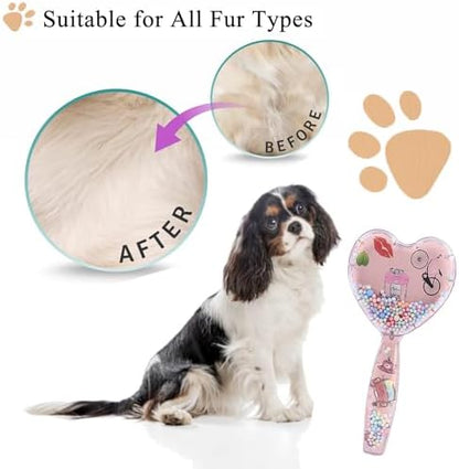 Small Soft Dog Grooming Brush, Pet Massage Hair Brush (Rose Pink) - Image 5
