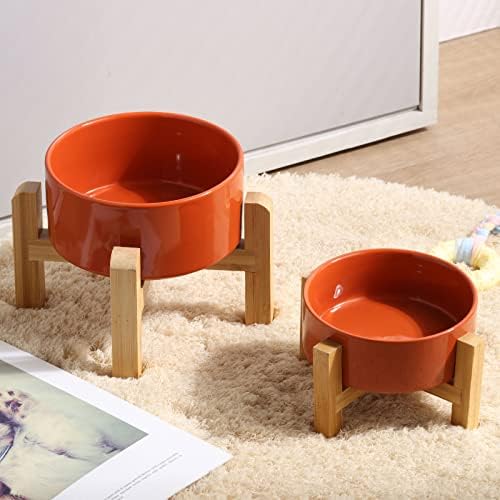 Petygooing 28 OZ Rust Red Elevated/Raised Ceramic Dog Bowl for Small and Medium Breeds, Dog Food Water Dish with Stand,Pet Feeding Bowl with Anti Slip Rubber for Cats Small and Medium Dogs (3.6 Cups) - Image 5