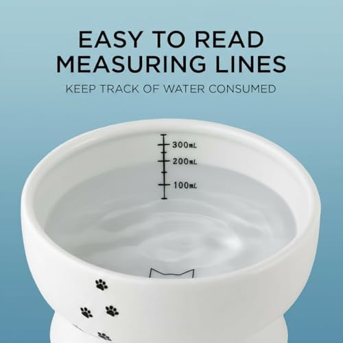 Necoichi Ceramic Elevated Cat Water Bowl, Whisker-Friendly (Cat, Regular) - Image 2