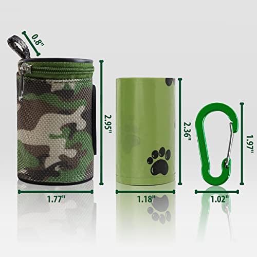 FURHAB Dog Poop Bag Holder for Leash with Carabiner Clip Soft Fabric - Image 5