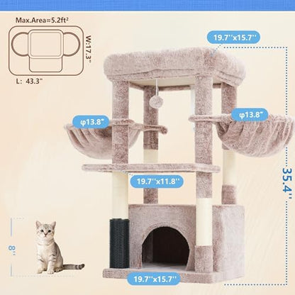 Hey-brother Cat Tree Tower with Large Platform, Spacious Condo, MPJ060MU - Image 2