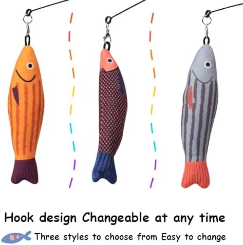 PAZ'S GIFT Cat Wand Toys, Catnip Fish 3 piece Catnip wzggle Sounding Toy, Soft and Durable, Interactive cat Kick Toys for Indoor Play - Image 2