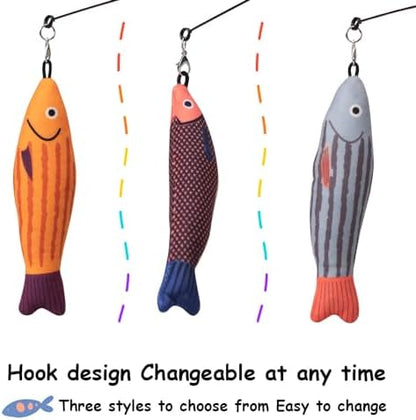 PAZ'S GIFT Cat Wand Toys, Catnip Fish 3 piece Catnip wzggle Sounding Toy, Soft and Durable, Interactive cat Kick Toys for Indoor Play - Image 2