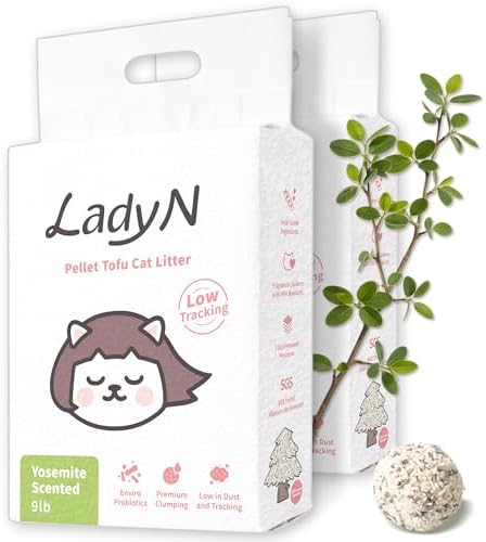 Lady N Pellet Tofu Cat Litter, Yosemite, Eco-Probiotic Odor-Control 18lb by LadyN