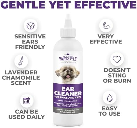 Mighty Petz Dog Ear Cleaner – Gentle Pet Ear Wash for Routine Ear Hygiene For Dogs and Cats 8 oz - Image 3