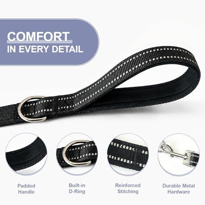 Double Dog Leash Padded Handle 360°Swivel No Tangle Dual Leash for Two Dogs - Image 4