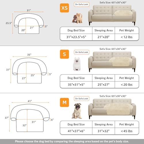 Calming Dog Bed Fluffy Plush Dog Mat for Furniture Protector with Removable Washable Cover for Large Medium Small Dogs and Cats (XS (31"x23.5"x5"), Beige) - Image 6