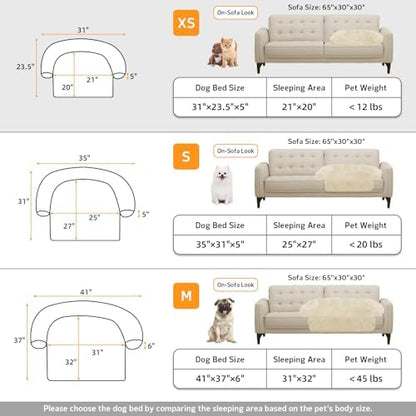 Calming Dog Bed Fluffy Plush Dog Mat for Furniture Protector with Removable Washable Cover for Large Medium Small Dogs and Cats (XS (31"x23.5"x5"), Beige) - Image 6