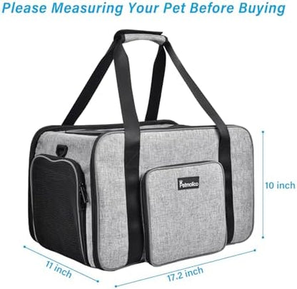 Petmolico Cat Carrier Soft-Sided Airline Approved, Medium, Grey-X863 - Image 5
