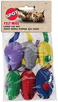 SPOT Felt Mice Catnip Toy | Soft, Colorful Multipack Interactive Cat Toy for Indoor Cats | Includes Catnip | 6 Pack in Assorted Colors - Image 4