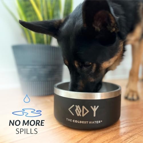Coldest Dog Bowl - Anti Rust Metal, Non Slip, 3 Layers Insulated Stainless Steel Dog Bowls - Spill Proof & Heavy Duty - Water Bowl for Dogs, Cats & Pets, Dish Washer Safe (42 oz,Candy Red Glitter) - Image 6