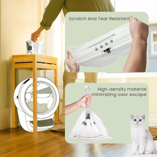 150 Pack Cat Litter Box Robot Model 5/4/3 Waste Bags, Automatic Litter Box Liners Bags,Transparent, Pre-Separated, Tear Resistant, Sensor-compatible, 9-11 Gallon Capacity - Image 6