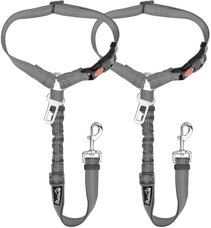 SlowTon Dog Seat Belt for Car, 2 Pack Dog Car Harness Seatbelt with Bungee by SlowTon