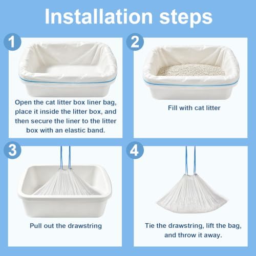 36" x 18" Extra Large Cat Litter Box Liners,Trash Drawstring Tray bags - Image 4