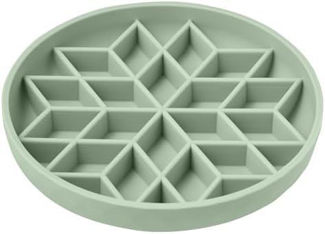 OHMO Slow Feeder Dog Bowl, 7.3" Lick Mat for Dogs, Diamond, Sage Green by OHMO