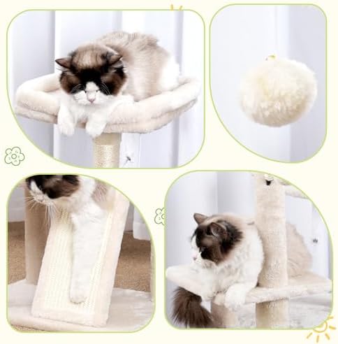 Hey-brother Cat Tree Tower with Removable Toys, Scratching Posts, MPJ008SM - Image 6
