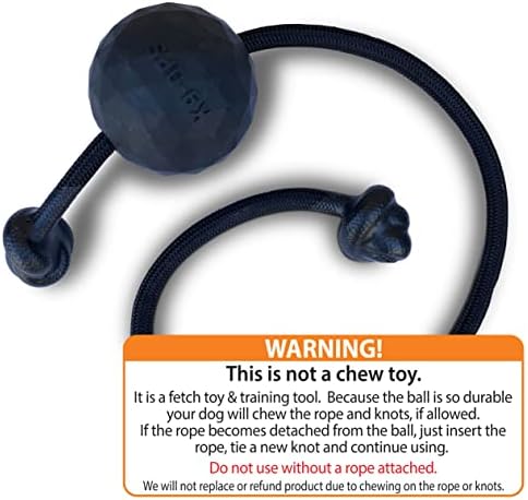 K9 Ops Dog Ball on a Rope Moki Tug Toy - Solid Rubber Fetch Training Reward - Large Dogs Tugs Durable Aggressive Chewers (Coal Black, MD/LG) - Image 2