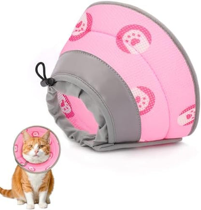 Cat Cone Collar Soft Elizabethan Collar for Surgery Recovery - Adjustable for Small and Large Cats Kittens to Stop Licking by Toptakeit