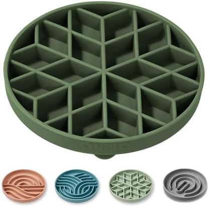 OHMO Slow Feeder Dog Bowl, 5.9" Lick Mat for Dogs, Diamond, Camo Green by OHMO