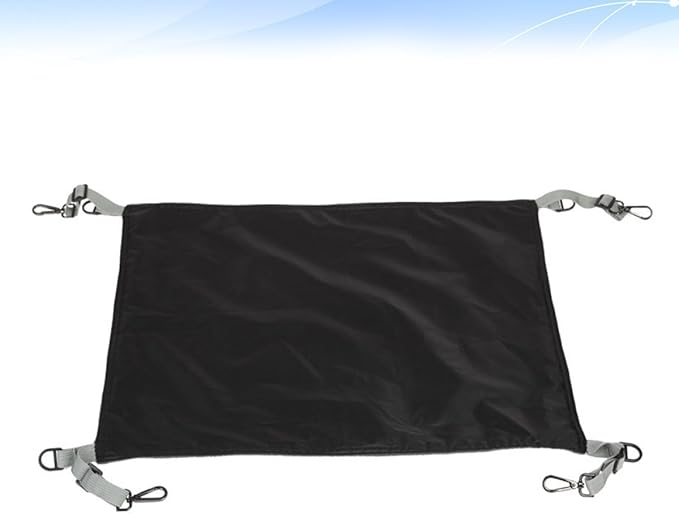 Waterproof Cat Hammock Bed with Fleece Reversible Warm Pet Sleeping Mat Black for Indoor Outdoor Cats