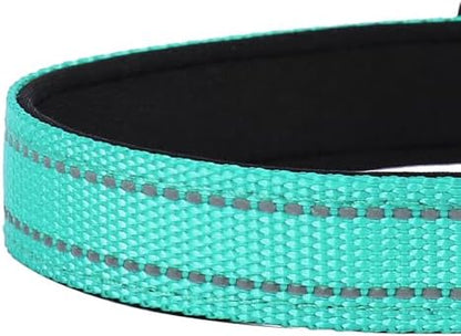 Reflective Dog Collar, Adjustable Soft Neoprene Padded,Teal,M - Image 5