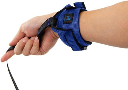 Gooby Easy Fit Wrist Band Surfer Leash - Blue, 6 FT - Comfortable Hands Free Leash with Elastic Band for Small, Medium and Large Dogs