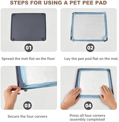 Silicone Pee Pad Holder for Dogs,23 * 23Inch Leak-Proof Mat Holder for Dog Training Pads,Puppy Pee Tray Mat for Floor Protection (23" X 23") - Image 6