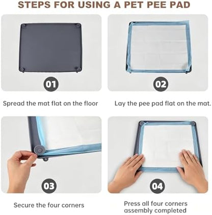 Silicone Pee Pad Holder for Dogs,23 * 23Inch Leak-Proof Mat Holder for Dog Training Pads,Puppy Pee Tray Mat for Floor Protection (23" X 23") - Image 6