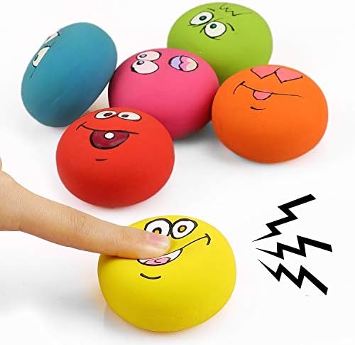 Smile Face Dog Squeaky Toys Soft Latex Squeak Balls for Puppy Small Pet Dogs 6 Pcs/Set - Image 3