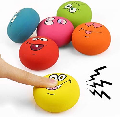 Smile Face Dog Squeaky Toys Soft Latex Squeak Balls for Puppy Small Pet Dogs 6 Pcs/Set - Image 3