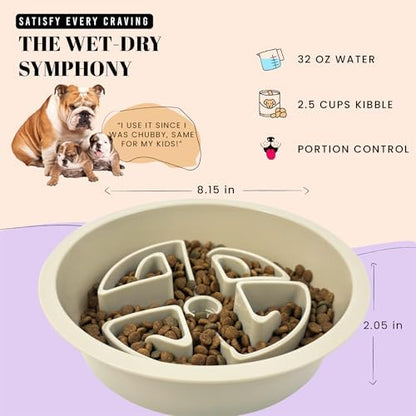 AVERYDAY Slow Feeder Dog Bowls for Large Breeds Fits Raised Feeding Station, Puzzle Dog Food Bowls to Slow Down Eating, Dogs Feeding Bowl with Non-Slip, Slows Feeder Pet Bowl for Wet and Dry Food - Image 4