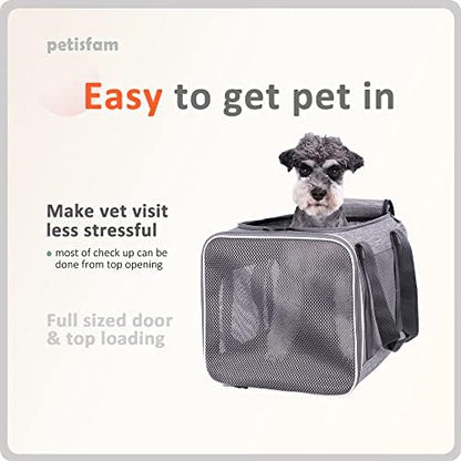 You've got This Cat Carrier with Privacy Flaps for Nervous Fur-Kids. Top-Load Quick-in. 360° Airy Mesh Windows Let Cats See You & Reduce Travel Anxiety. Rip-Stop Fabric & Lockable Zips Hug Securely - Image 4