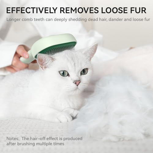 aumuca Cat Brush for Shedding, Cat Brushes for Indoor Cats, Horses Grooming Deshedding Brush for Dog Kitten Horse Massage Removes Loose Fur, Forest Green - Image 6