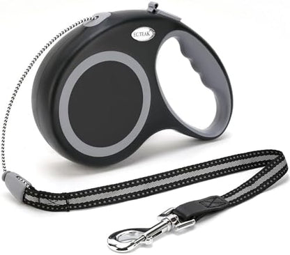 Retractable Dog Leash, 30 FT Dog Walking Leash for Small Medium Large Dogs up to 77 lbs, Heavy Duty No Tangle, Black by ECTEAK