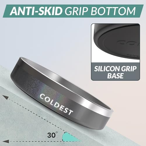 Coldest Dog Bowl - Anti Rust Metal, Non Slip, 3 Layers Insulated Stainless Steel Dog Bowls - Spill Proof & Heavy Duty - Water Bowl for Dogs, Cats & Pets, Dish Washer Safe (21 oz, Stardust Glitter) - Image 2
