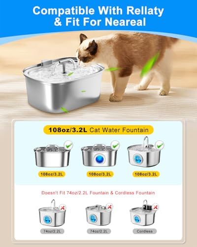 16+16 PACK Pet Water Fountain Filter Fit for Rellaty 108oz/3.2L - Image 2
