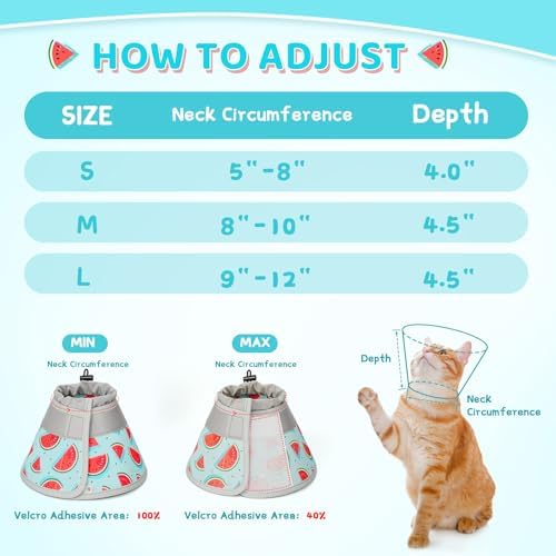 Cat Cone Collar Soft to Stop Licking, Adjustable, Foldable Lightweight Kitten Cones After Surgery Recovery for Cats & Kittens, Cat Cone Alternative, Easy Eating (Blue, M) - Image 4
