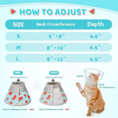Cat Cone Collar Soft to Stop Licking, Adjustable, Foldable Lightweight Kitten Cones After Surgery Recovery for Cats & Kittens, Cat Cone Alternative, Easy Eating (Blue, M) - Image 4