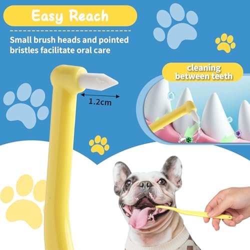 E.M&S.T by Emmeliestella Small Dog & Cat Toothbrush Horizontal Head, Cat Dental Care, Dog Tooth Brush, Oral Hygiene, Easy Handle, Deep Clean, Soft Bristles, Multi-Angle, Pointed Toothbrush, 3PCS - Image 4