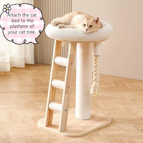 SHENGOCASE Round Cat Tree Tower Accessories Replacement Parts, Round Donut Cuddler Cat Dog Cushion Bed Add-ons for Plaform Perch Shelves (16") - Image 5