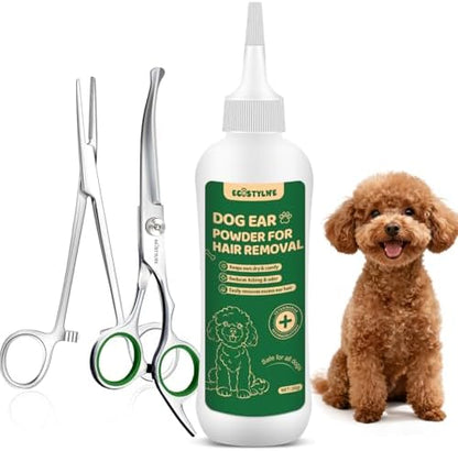 Dog Ear Hair Removal Tool with Ear Powder Kit by EcoStylife