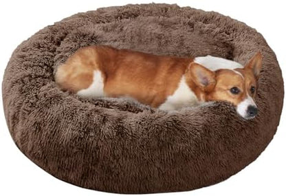 JOLLYVOGUE Dog Bed, Calming Anti-Anxiety Large Dog Bed, Fluffy Donut Cushion for Medium and Large Pets (27") by JOLLYVOGUE