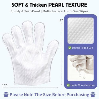 36CT Pet Glove Wipes for Dogs Cats, Disposable No-Rinse Unscented - Image 5