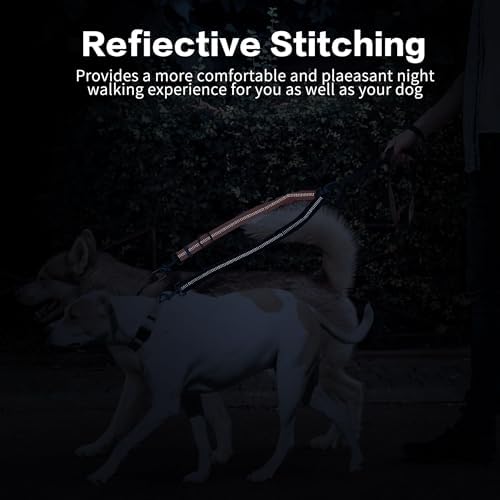 YAODHAOD Double Dog Leash,Two Dog Leash Splitter, No Tangle 360° Swivel Rotation Reflective Lead, Adjustable Length Bungee Heavy Duty Walking Training Dual Extension (Black + Orange) - Image 5