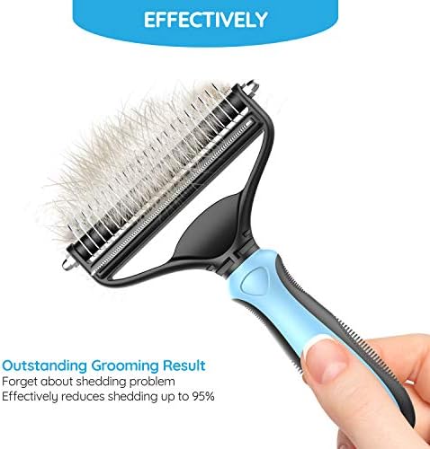 Dog Brush and Cat Brush – 2 Sided Pet Grooming Tool for Deshedding, Mats & Tangles Removing – No More Nasty Shedding and Flying Hair - Image 4