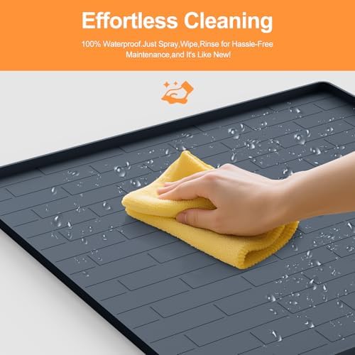 Pee Pad Tray Holder for Dogs,Non-Slip Silicone Dog Puppy Pad Holder,34 x 28 Inche Puppy Potty Training Pads,No Spill Raised Lip High Edge,Portable, Leak-Proof Mat Trays for Indoor Floor Protection - Image 4