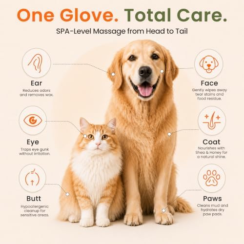 Pet Glove Wipes for Dogs, Quick Bathing & Grooming, Unscented 50ct - Image 5
