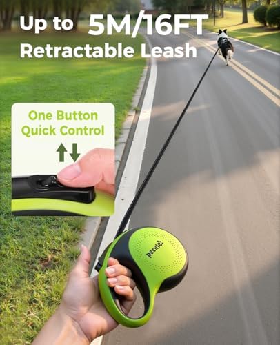Retractable Dog Leash for Large Dog with Light Rechargeable, 16ft Heavy Duty Retractable Pet Leash with One-Button Control, Anti-Twist Protection, Reflective Leash for Large Dogs Up to 110 lbs - Image 3